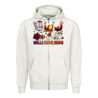 Oatmeal Heather hallothanksmas halloween thanksgiving  christmas wine Zipper Hoodie - FaDigitalArtStudio