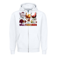 White hallothanksmas halloween thanksgiving  christmas wine Zipper Hoodie - FaDigitalArtStudio