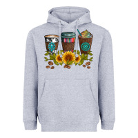 Heather Grey coffee group and sunflowers Heavyweight Hoodie - Artiststas