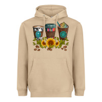 Mushroom coffee group and sunflowers Heavyweight Hoodie - Artiststas