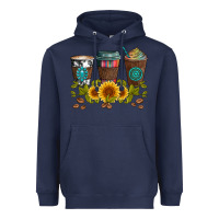 Navy coffee group and sunflowers Heavyweight Hoodie - Artiststas