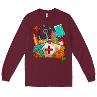 Burgundy nurse  and fall Long Sleeve Tee - AdoDesignShop