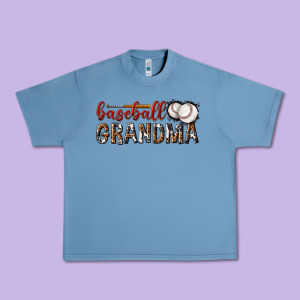 Baseball Grandma With Leopard Urban Heavy Tee Designed By Texasbilliewilder