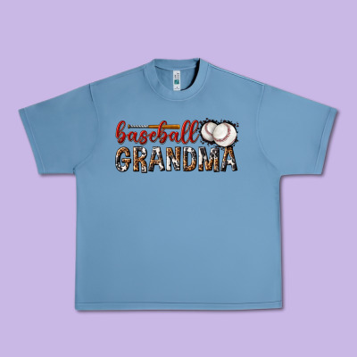 Urban Heavy Tee baseball grandma with leopard