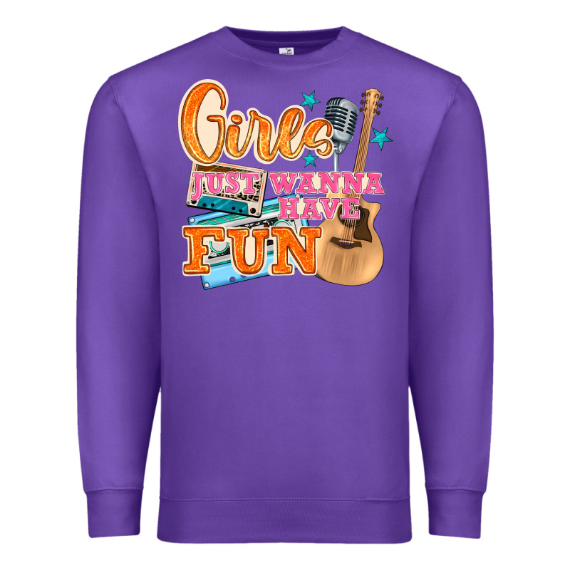 Girls Just Wanna Have Fun Premium Sweatshirt by NancyCooperArtShop | Teevron