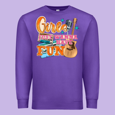 Girls Just Wanna Have Fun Premium Sweatshirt Designed By Nancycooperartshop