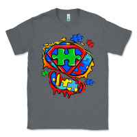 Charcoal Heather autism superhero ripped tshirt Classic Tee - Zillion Design Studio