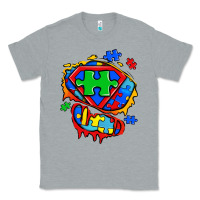 Heather Grey autism superhero ripped tshirt Classic Tee - Zillion Design Studio