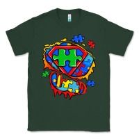 Sports Green autism superhero ripped tshirt Classic Tee - Zillion Design Studio