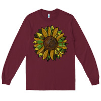 Burgundy camouflage flitter sunflowers Long Sleeve Tee - RanaPortraitStore
