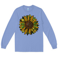 Colony Blue camouflage flitter sunflowers Long Sleeve Tee - RanaPortraitStore