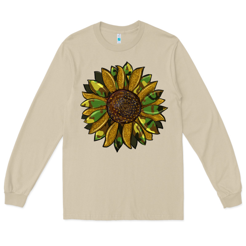 Camouflage Flitter Sunflowers Long Sleeve Tee by RanaPortraitStore | Teevron