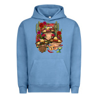 Pigment Pebble Blue Mexican Gnomies Truck Urban Hoodie - BundleAndBundleShop