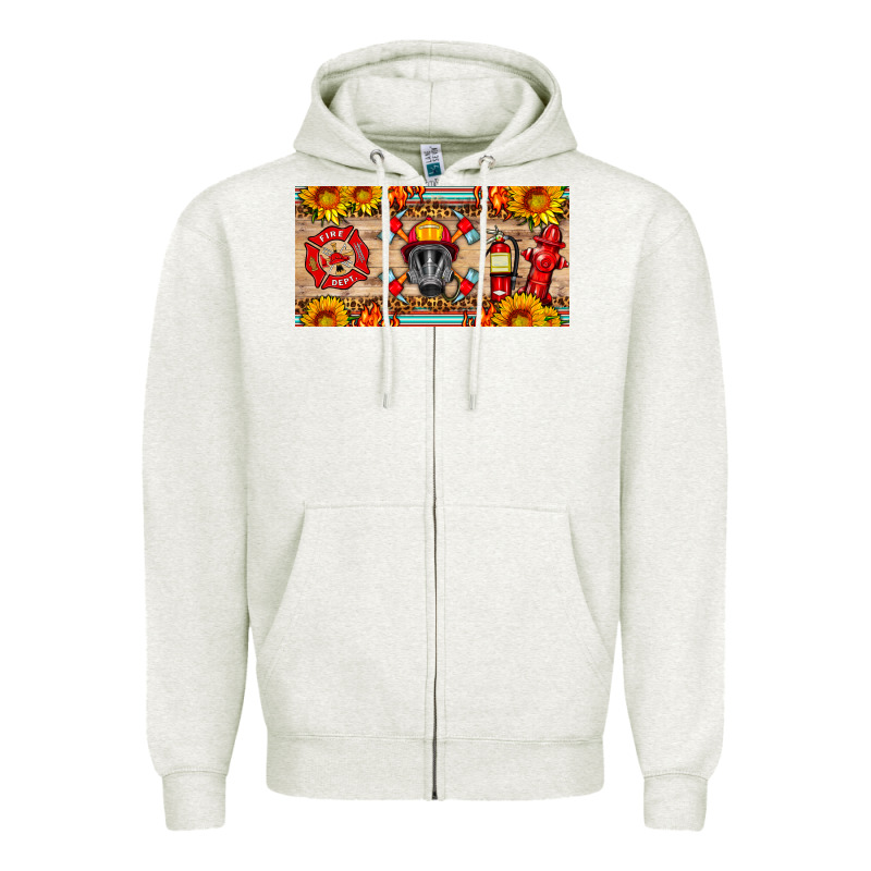Firefighter Air Mask Sunflower And Elementary License Plate Zipper Hoodie by HRA Design Shop | Teevron