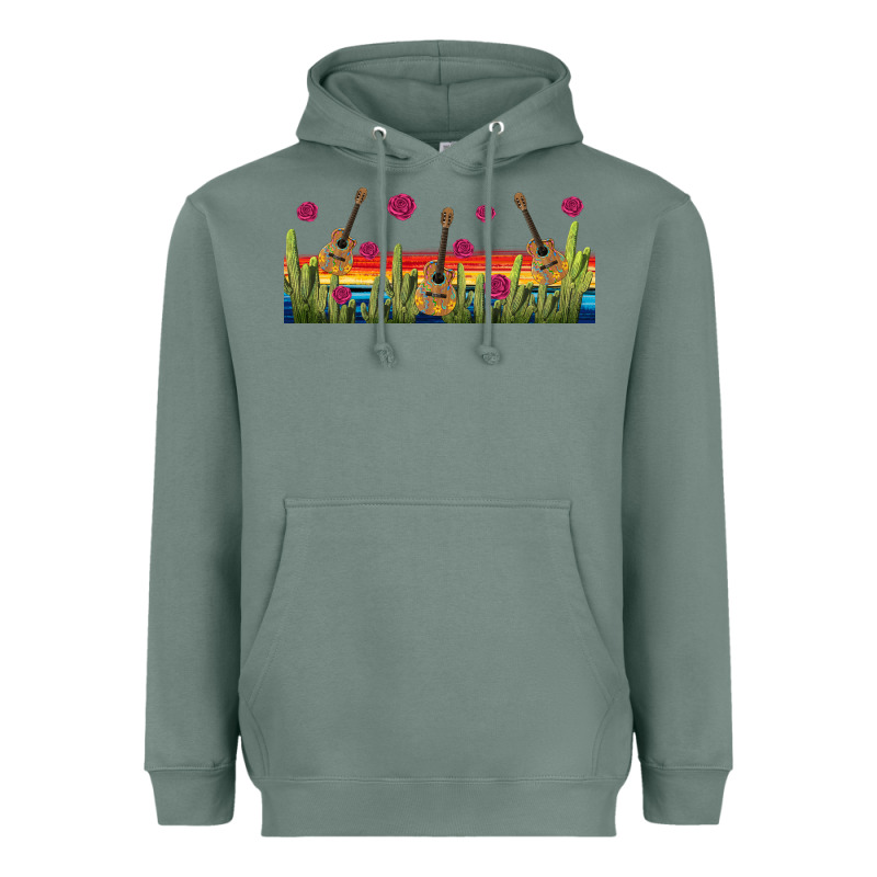 Mexican Sombrero Guitar Libbey Glass Heavyweight Hoodie by BundleAndBundleShop | Teevron
