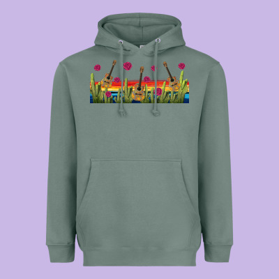 Mexican Sombrero Guitar Libbey Glass Heavyweight Hoodie Designed By Bundleandbundleshop