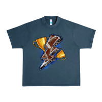 Midnight Navy football lightning bolt Urban Heavy Tee - Zillion Design Studio