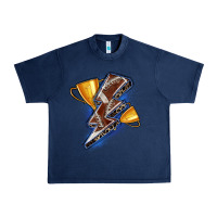 Navy football lightning bolt Urban Heavy Tee - Zillion Design Studio