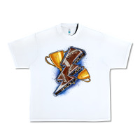 White football lightning bolt Urban Heavy Tee - Zillion Design Studio