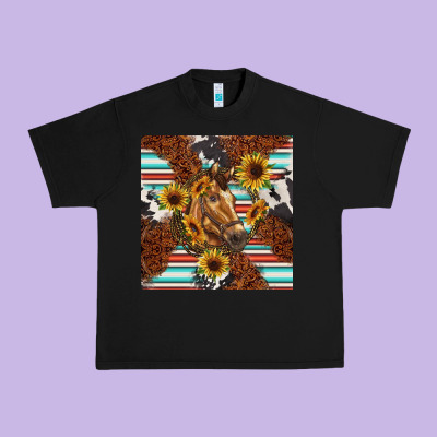 Western Horse Urban Heavy Tee Designed By Barkaloodesign