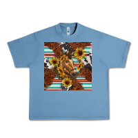 Pebble Blue western horse Urban Heavy Tee - BarkalooDesign