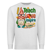 Oatmeal Heather gnome teach love inspire Premium Sweatshirt - NancyCooperArtShop