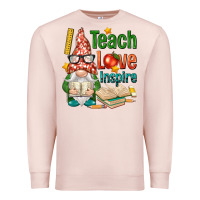 Pale Pink gnome teach love inspire Premium Sweatshirt - NancyCooperArtShop