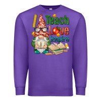 Purple gnome teach love inspire Premium Sweatshirt - NancyCooperArtShop