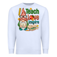 White gnome teach love inspire Premium Sweatshirt - NancyCooperArtShop