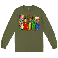 Army Green i teach au some kids Long Sleeve Tee - Zillion Design Studio