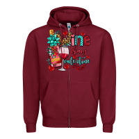 Burgundy wine is my valentine olivia Zipper Hoodie - OliviaCreatesArt