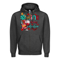 Charcoal Heather wine is my valentine olivia Zipper Hoodie - OliviaCreatesArt