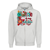 Dove Grey wine is my valentine olivia Zipper Hoodie - OliviaCreatesArt