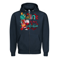 Navy wine is my valentine olivia Zipper Hoodie - OliviaCreatesArt