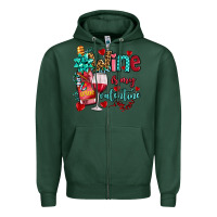 Sports Green wine is my valentine olivia Zipper Hoodie - OliviaCreatesArt