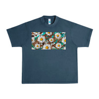 Midnight Navy leopard daisy Urban Heavy Tee - RanaPortraitStore