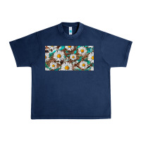 Navy leopard daisy Urban Heavy Tee - RanaPortraitStore