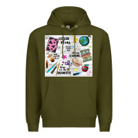 Army Green teacher always learning Premium Hoodie - NancyCooperArtShop