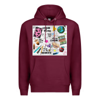 Burgundy teacher always learning Premium Hoodie - NancyCooperArtShop