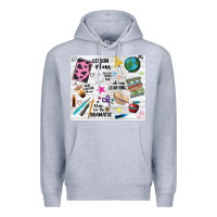 Heather Grey teacher always learning Premium Hoodie - NancyCooperArtShop