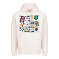 Pale Pink teacher always learning Premium Hoodie - NancyCooperArtShop