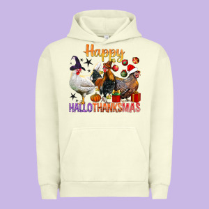 Happy Hallothanksmas Chick Urban Hoodie Designed By Bundleandbundleshop