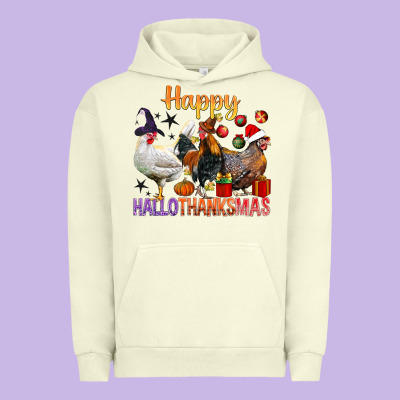 Happy Hallothanksmas Chick Urban Hoodie Designed By Bundleandbundleshop