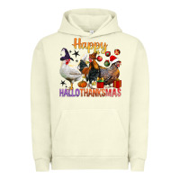 Pigment Pistachio Happy Hallothanksmas Chick Urban Hoodie - BundleAndBundleShop