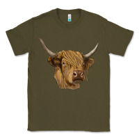 Army Green highland cow Classic Tee - RanaPortraitStore