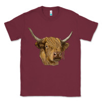 Burgundy highland cow Classic Tee - RanaPortraitStore