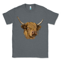 Charcoal Heather highland cow Classic Tee - RanaPortraitStore