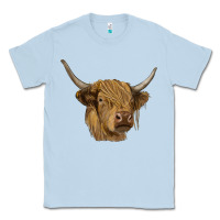 Dusty Blue highland cow Classic Tee - RanaPortraitStore