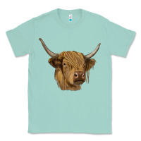 Seafoam highland cow Classic Tee - RanaPortraitStore