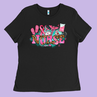 Breast Cancer Nurse Ladies Tee Designed By Adodesignshop